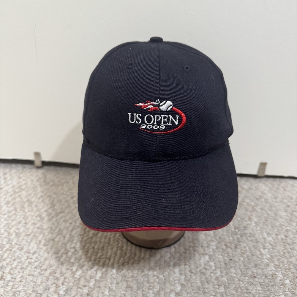 US Open Tennis Hat Cap Strap Back One Size USTA Mens 2009 Flame Ball Sports